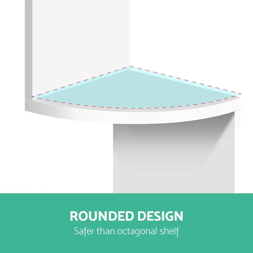 Artiss Wall Shelf Corner Floating 5-Tier White - Furniture > Living Room
