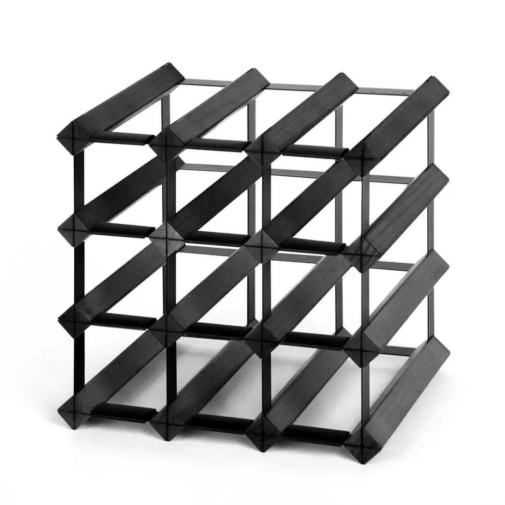 Artiss Wine Rack 12 Bottle Black - Home & Garden > Storage