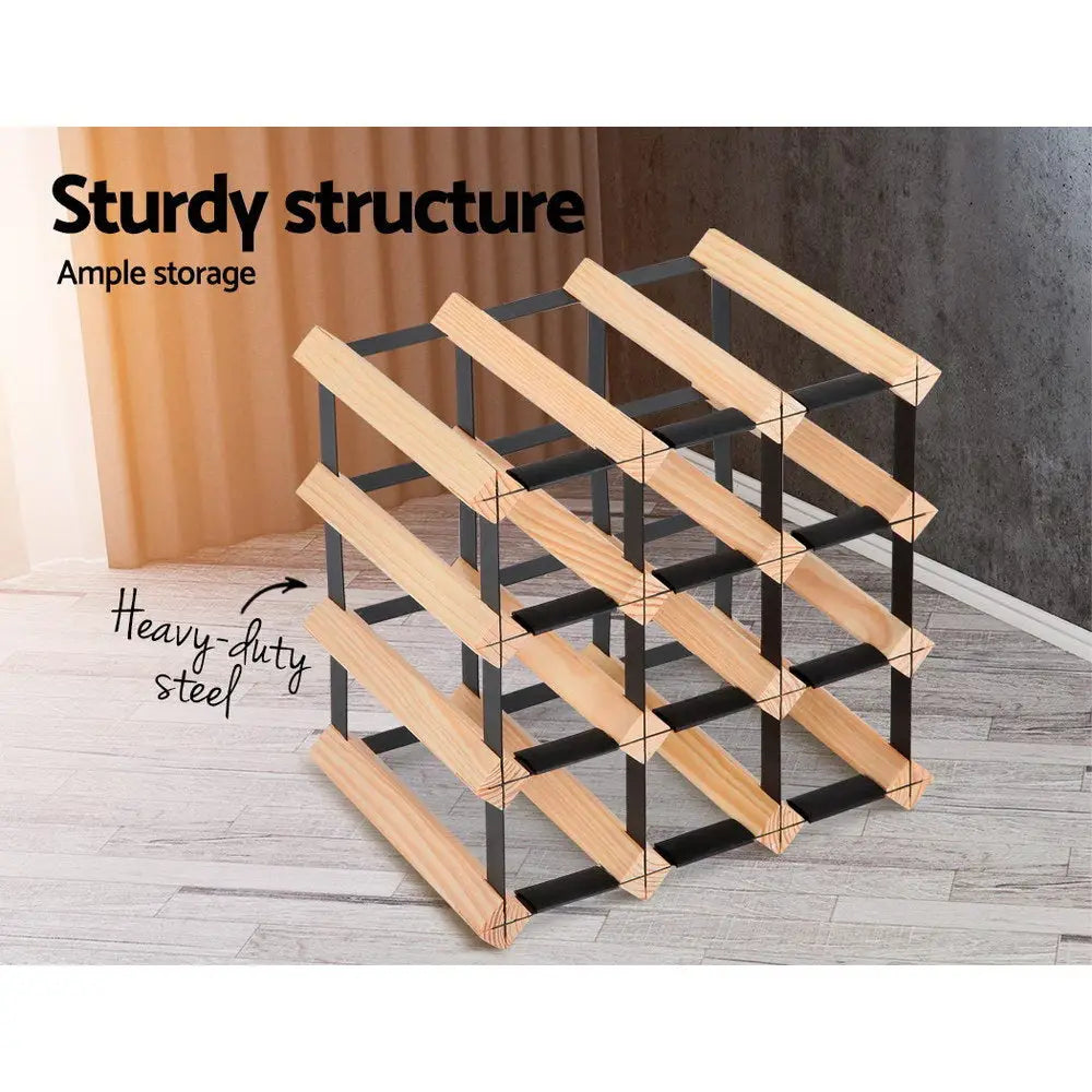 Artiss Wine Rack 12 Bottle - Home & Garden > Storage