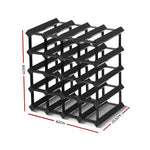 Artiss Wine Rack 20 Bottle Black - Home & Garden > Storage