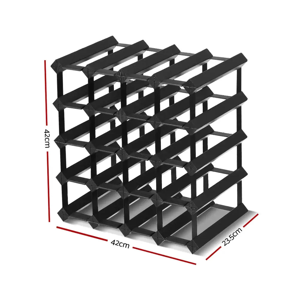 Artiss Wine Rack 20 Bottle Black - Home & Garden > Storage