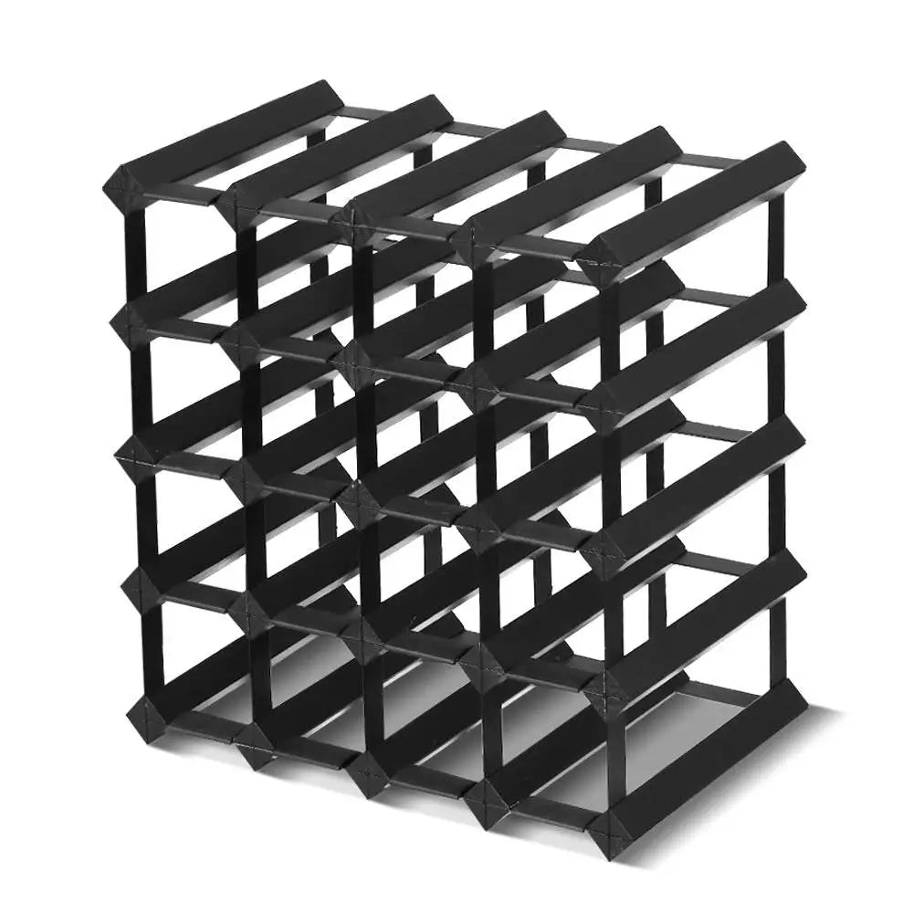 Artiss Wine Rack 20 Bottle Black - Home & Garden > Storage