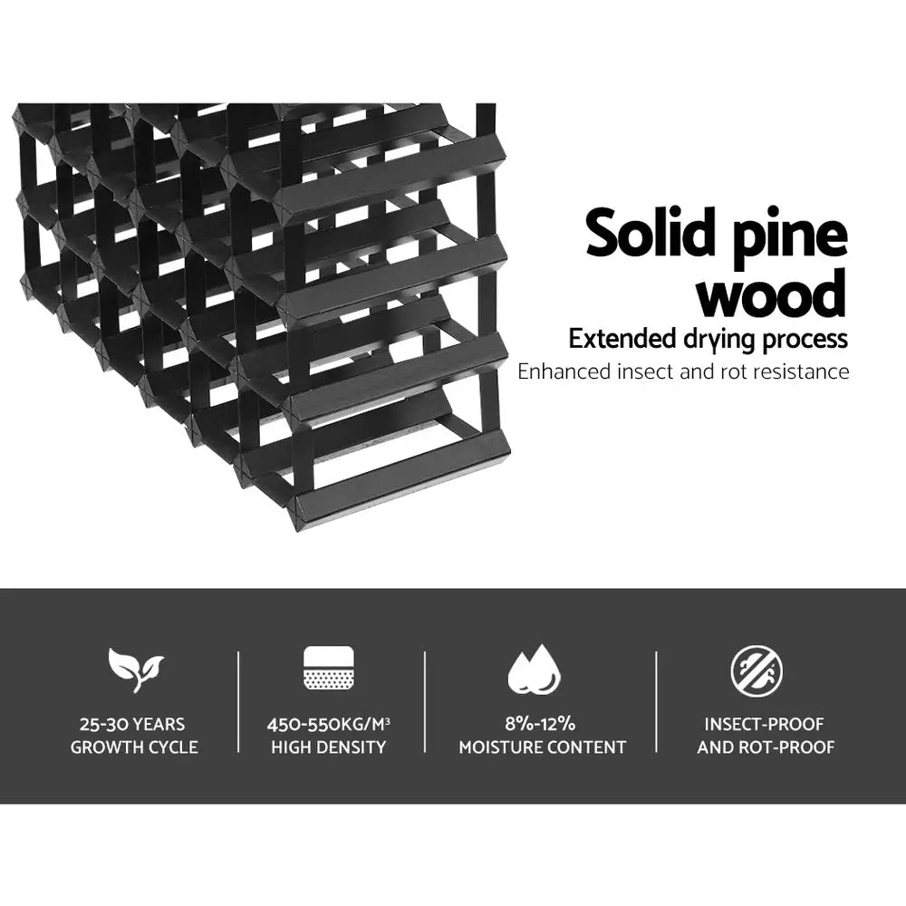 Artiss Wine Rack 42 Bottle Black - Home & Garden > Storage