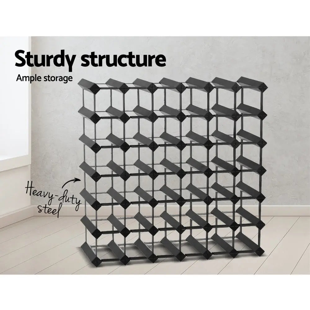 Artiss Wine Rack 42 Bottle Black - Home & Garden > Storage