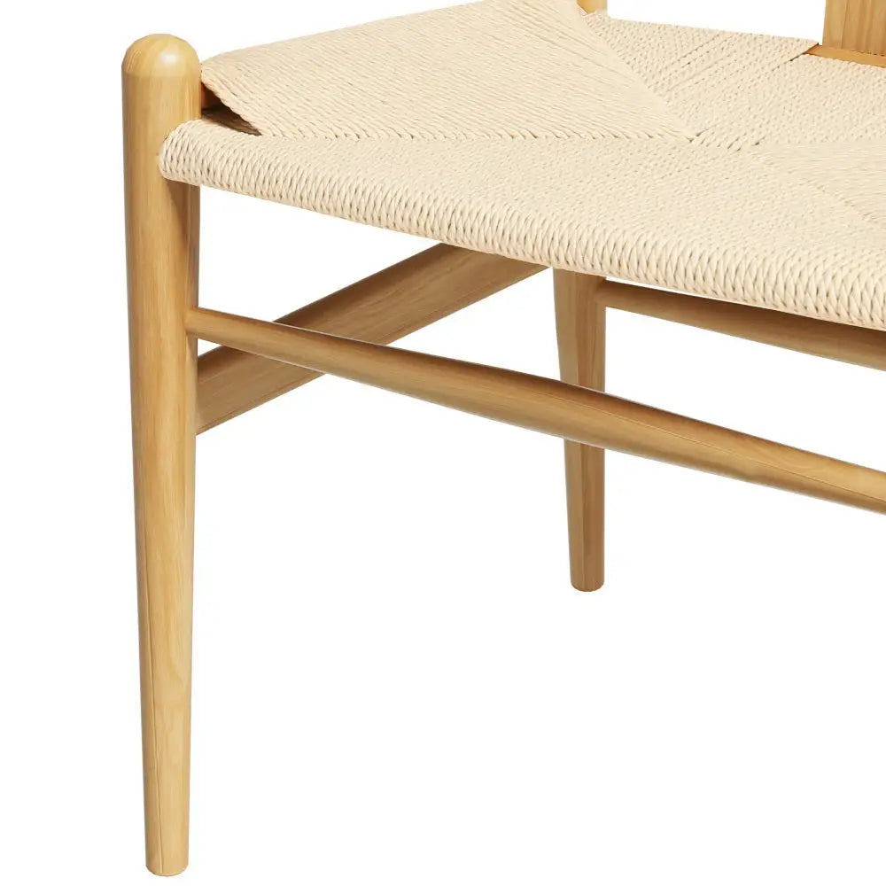 Artiss Wishbone Dining Chairs Ratter Seat Solid Wood Frame Cafe Lounge Chair - Furniture > Dining
