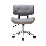 Artiss Wooden Office Chair Fabric Seat Grey - Furniture > Office