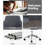 Artiss Wooden Office Chair Fabric Seat Grey - Furniture > Office > Office & Desk Chairs