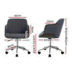 Artiss Wooden Office Chair Fabric Seat Grey - Furniture > Office > Office & Desk Chairs