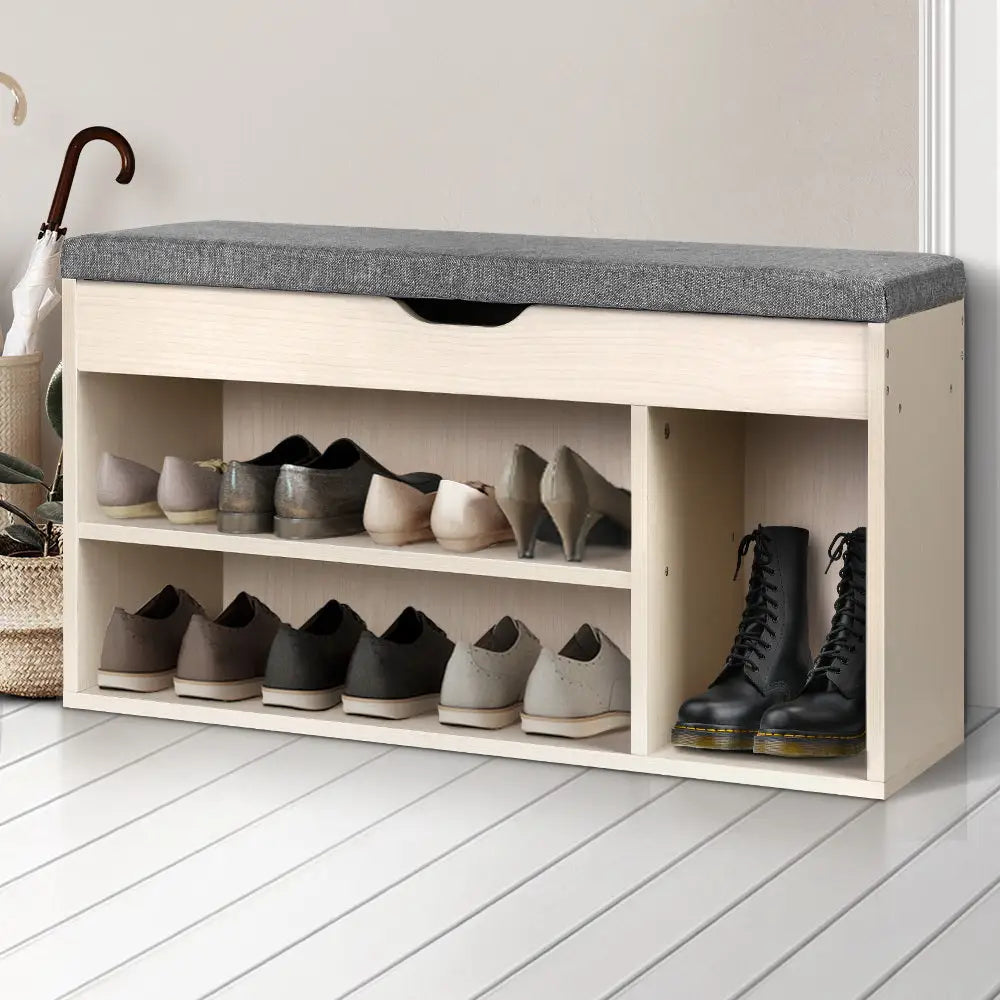 Artiss Wooden Shoe Organiser - Natural - Furniture > Living Room