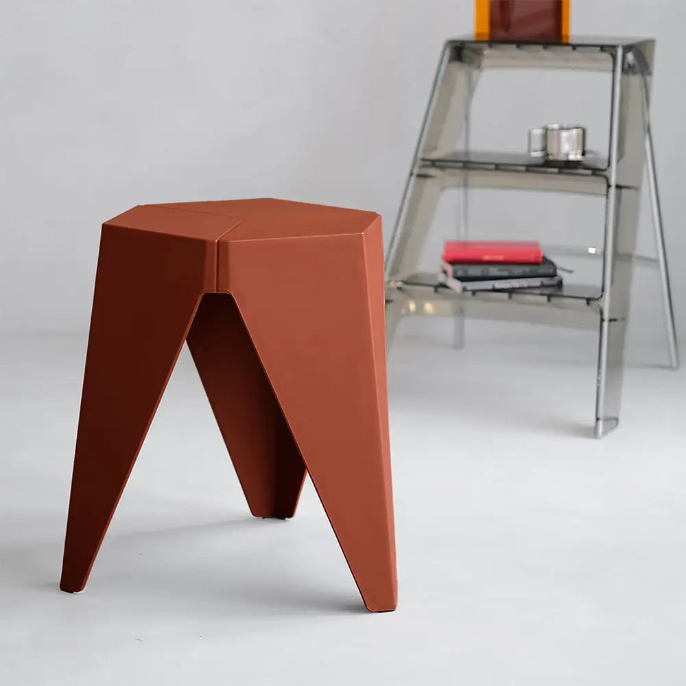 ArtissIn 2x Bar Stools Puzzle Plastic Foot Stool Red - Furniture > Bar Stools & Chairs