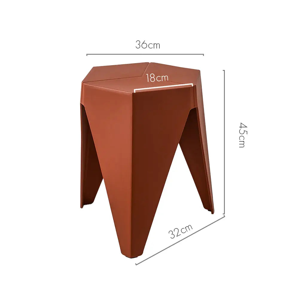 ArtissIn 2x Bar Stools Puzzle Plastic Foot Stool Red - Furniture > Bar Stools & Chairs