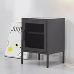 ArtissIn Bedside Table Mesh Door Cabinet - MINI Black - Furniture > Bedroom
