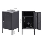 ArtissIn Bedside Table Metal Cabinet - MINI Black - Furniture > Bedroom