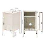 ArtissIn Bedside Table Metal Cabinet - MINI White - Furniture > Bedroom