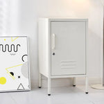 ArtissIn Bedside Table Metal Cabinet - MINI White - Furniture > Bedroom