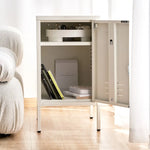 ArtissIn Bedside Table Metal Cabinet - MINI White - Furniture > Bedroom