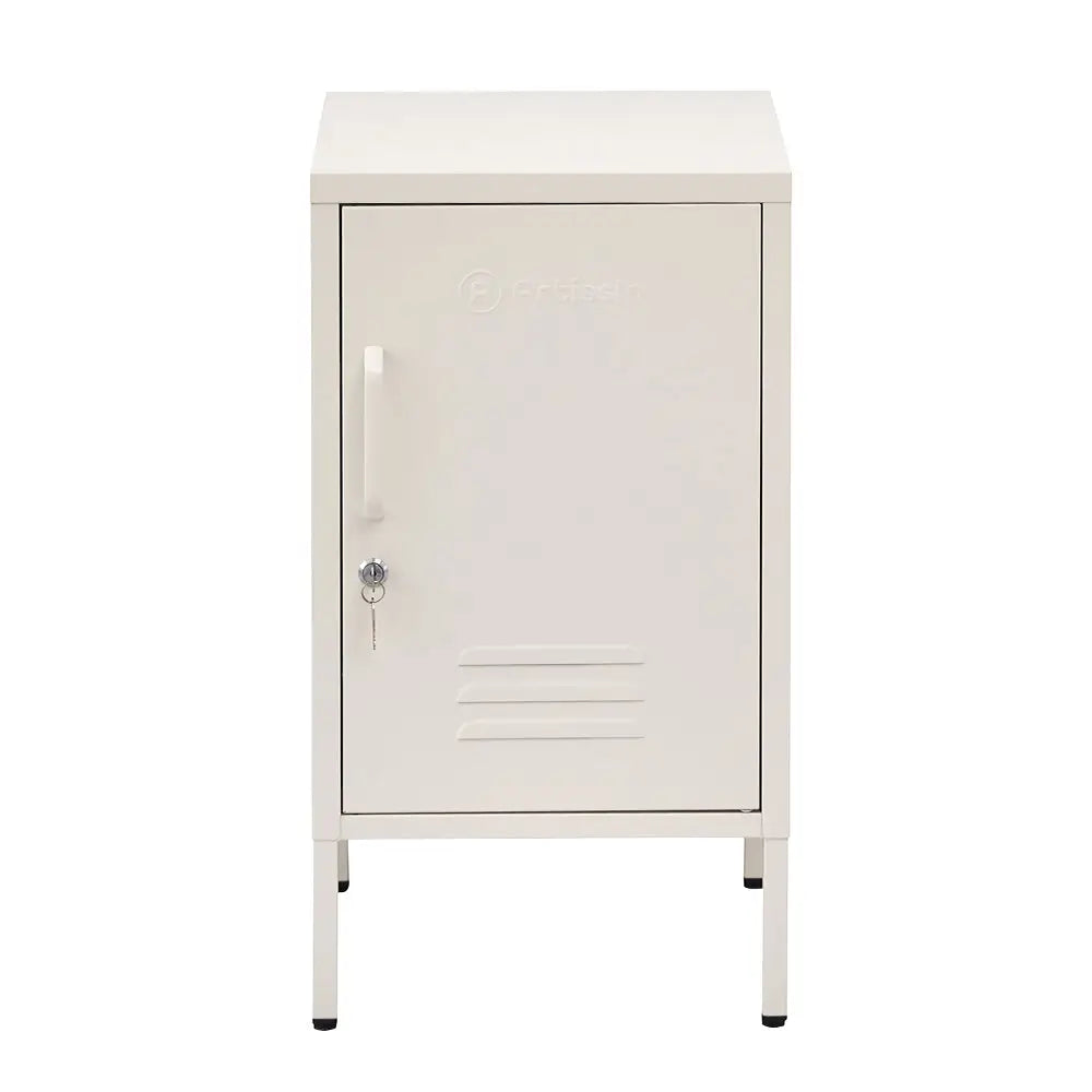 ArtissIn Bedside Table Metal Cabinet - MINI White - Furniture > Bedroom