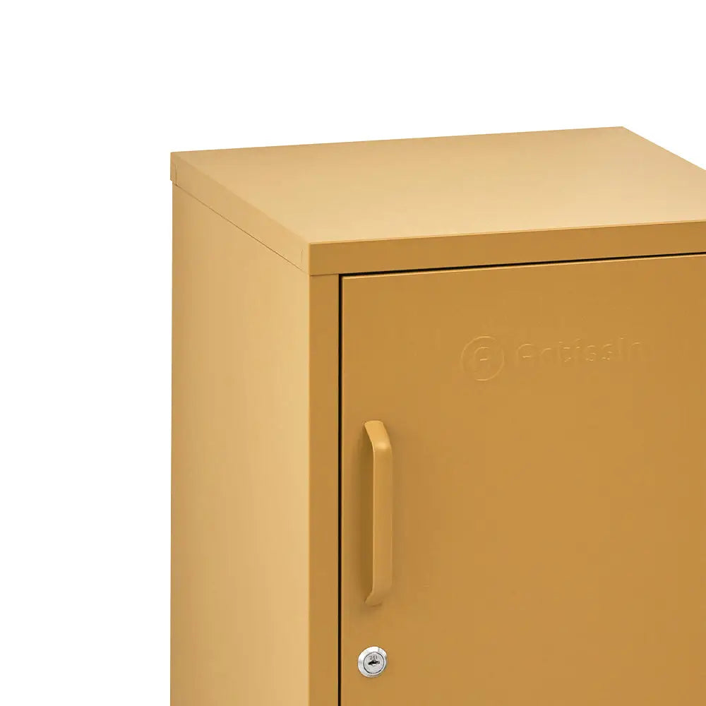 ArtissIn Bedside Table Metal Cabinet - MINI Yellow - Furniture > Bedroom