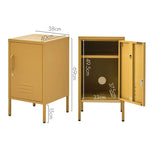 ArtissIn Bedside Table Metal Cabinet - MINI Yellow - Furniture > Bedroom