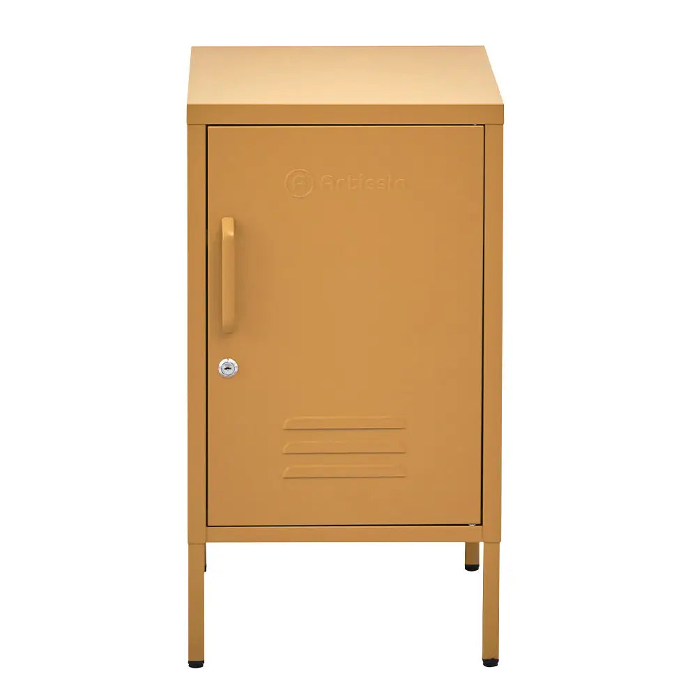 ArtissIn Bedside Table Metal Cabinet - MINI Yellow - Furniture > Bedroom