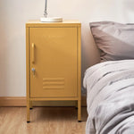 ArtissIn Bedside Table Metal Cabinet - MINI Yellow - Furniture > Bedroom