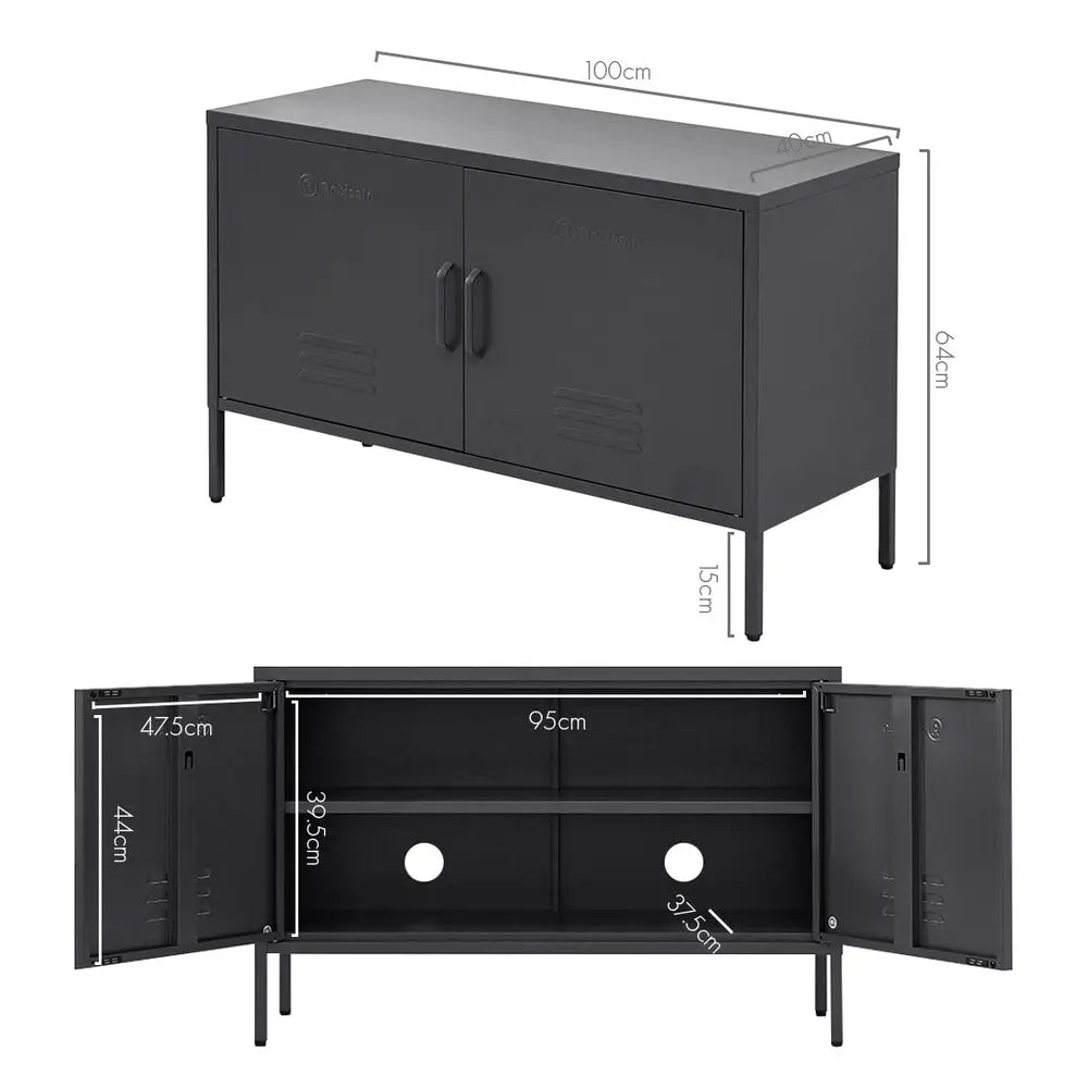 ArtissIn Buffet Sideboard Metal - BASE Charcoal - Furniture > Living Room
