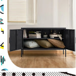 ArtissIn Buffet Sideboard Metal - BASE Charcoal - Furniture > Living Room