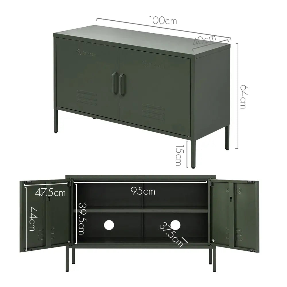 ArtissIn Buffet Sideboard Metal - BASE Green - Furniture > Living Room