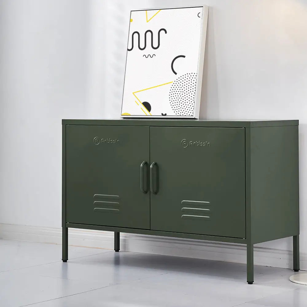 ArtissIn Buffet Sideboard Metal - BASE Green - Furniture > Living Room