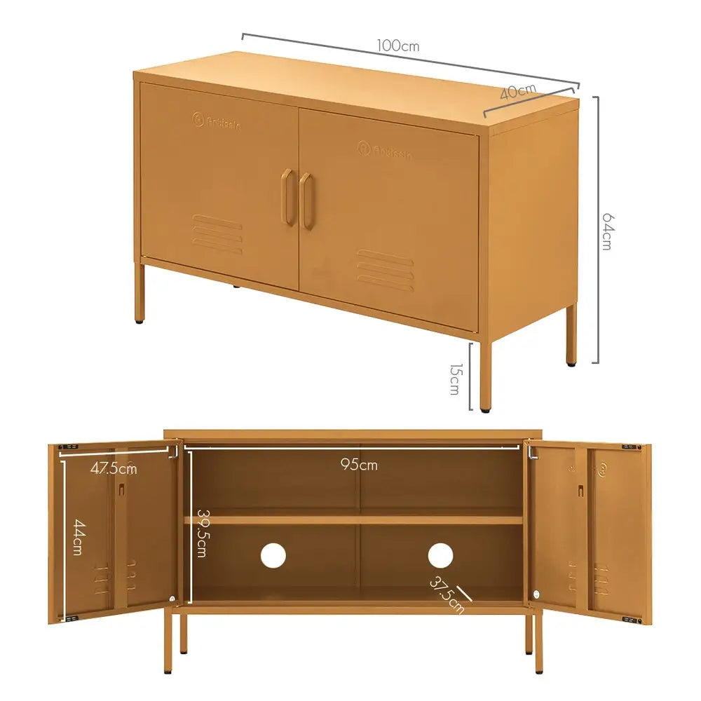 ArtissIn Buffet Sideboard Metal - BASE Yellow - Furniture > Living Room