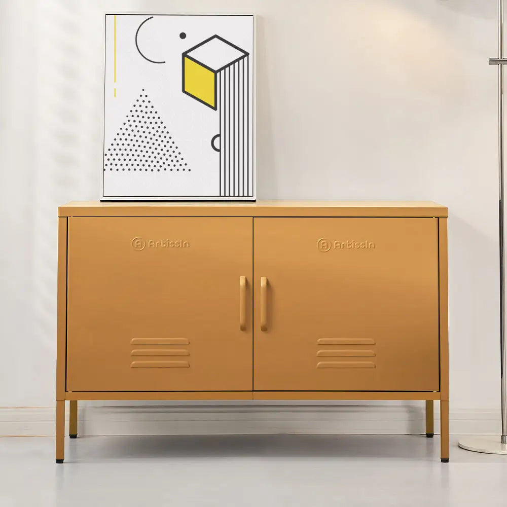 ArtissIn Buffet Sideboard Metal - BASE Yellow - Furniture > Living Room