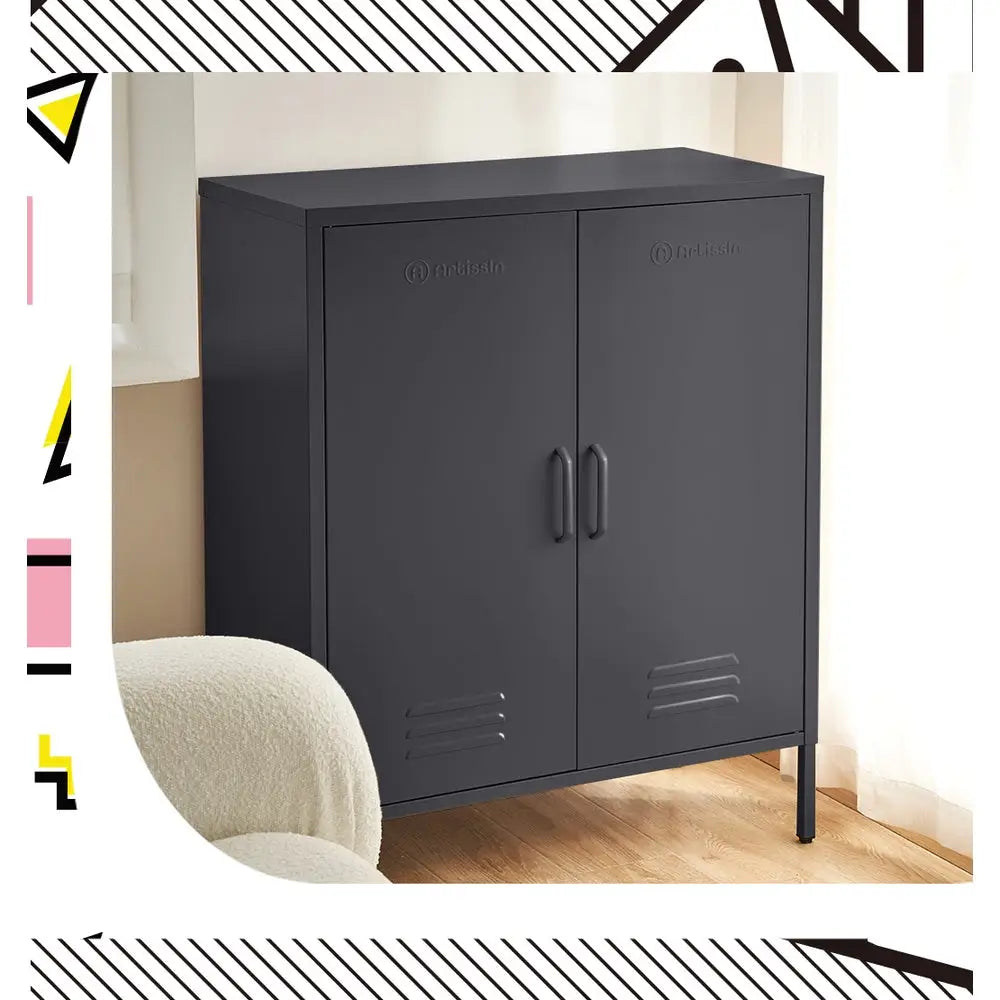 ArtissIn Buffet Sideboard Metal - SWEETHEART Charcoal - Furniture > Living Room