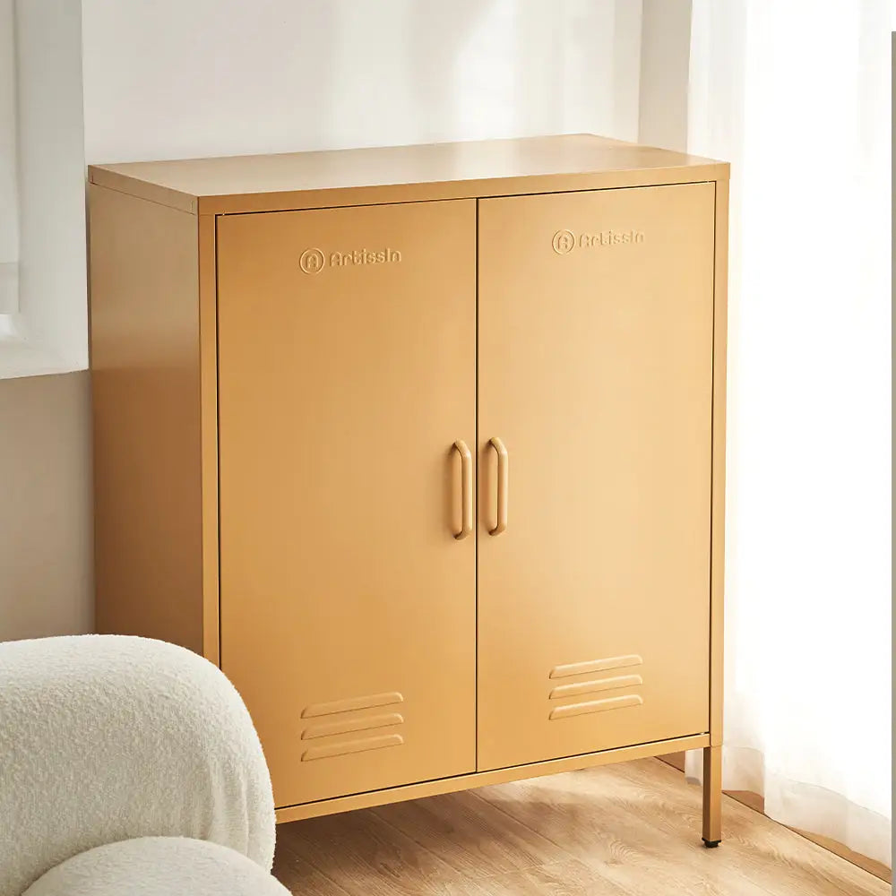 ArtissIn Buffet Sideboard Metal - SWEETHEART Yellow - Furniture > Living Room