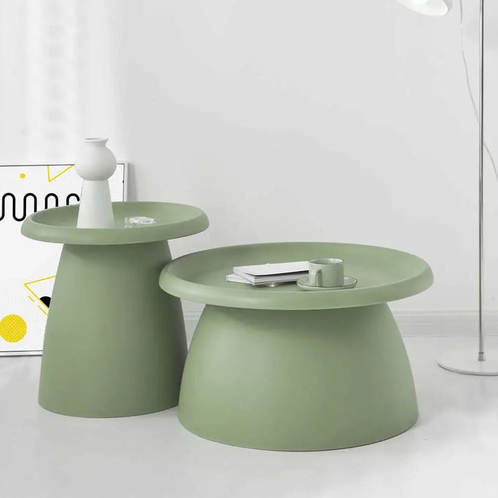 ArtissIn Coffee Table Round 52CM Plastic Green - Furniture > Living Room