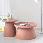 ArtissIn Coffee Table Round 52CM Plastic Pink - Furniture > Living Room