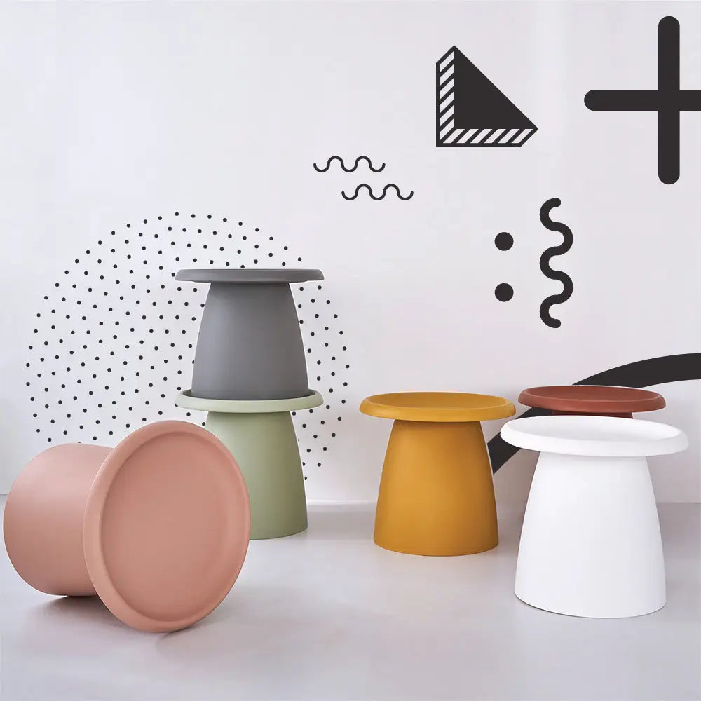 ArtissIn Coffee Table Round 52CM Plastic Pink - Furniture > Living Room