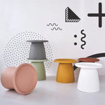 ArtissIn Coffee Table Round 52CM Plastic Pink - Furniture > Living Room
