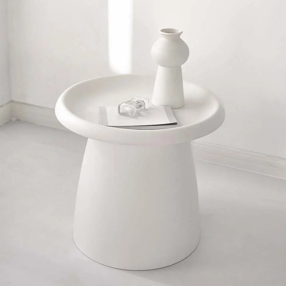 ArtissIn Coffee Table Round 52CM Plastic White - Furniture > Living Room
