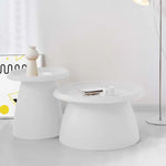ArtissIn Coffee Table Round 52CM Plastic White - Furniture > Living Room