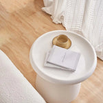 ArtissIn Coffee Table Round 52CM Plastic White - Furniture > Living Room