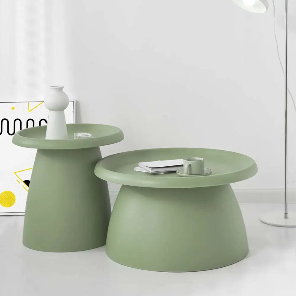 ArtissIn Coffee Table Round 71CM Plastic Green - Furniture > Living Room