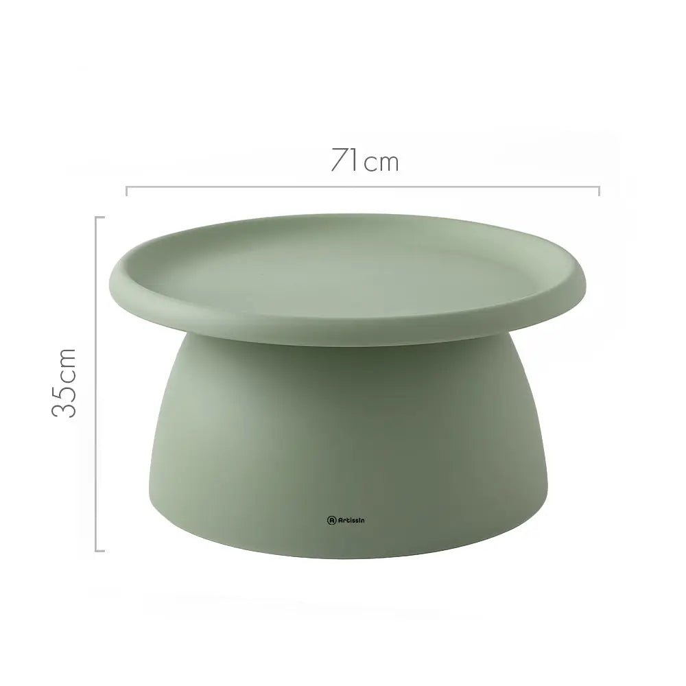 ArtissIn Coffee Table Round 71CM Plastic Green - Furniture > Living Room