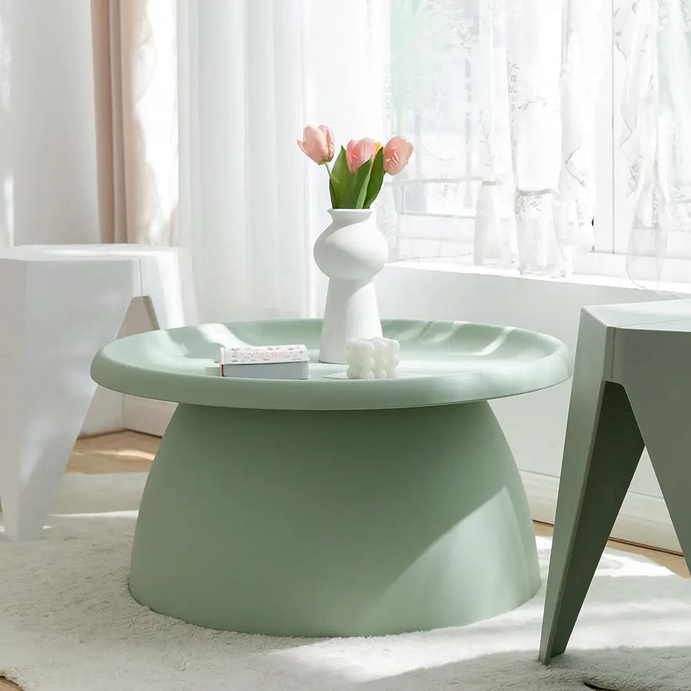 ArtissIn Coffee Table Round 71CM Plastic Green - Furniture > Living Room