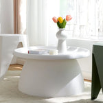 ArtissIn Coffee Table Round 71CM Plastic White - Furniture > Living Room