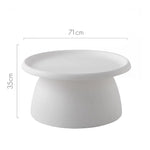 ArtissIn Coffee Table Round 71CM Plastic White - Furniture > Living Room
