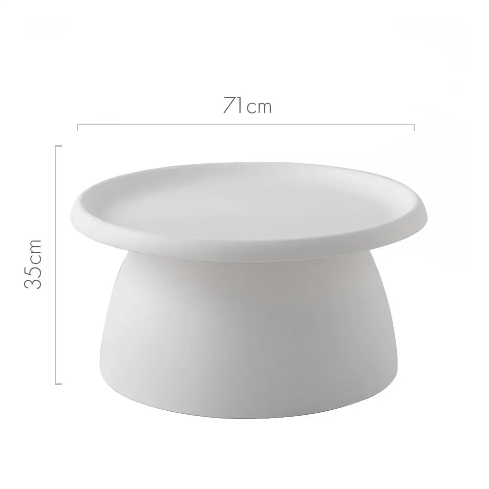 ArtissIn Coffee Table Round 71CM Plastic White - Furniture > Living Room