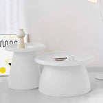 ArtissIn Coffee Table Round 71CM Plastic White - Furniture > Living Room