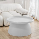 ArtissIn Coffee Table Round 71CM Plastic White - Furniture > Living Room