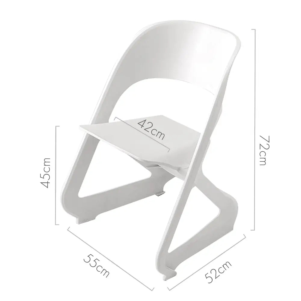 ArtissIn Set of 4 Dining Chairs Office Cafe Lounge Seat Stackable Plastic Leisure Chairs White - Furniture > Dining