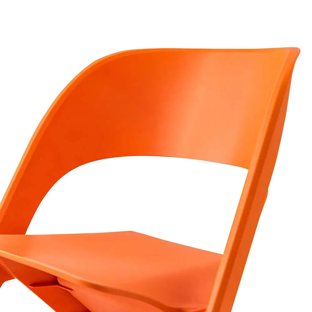 ArtissIn Set of 4 Dining Chairs Office Cafe Lounge Seat Stackable Plastic Leisure Chairs Orange - Furniture > Dining